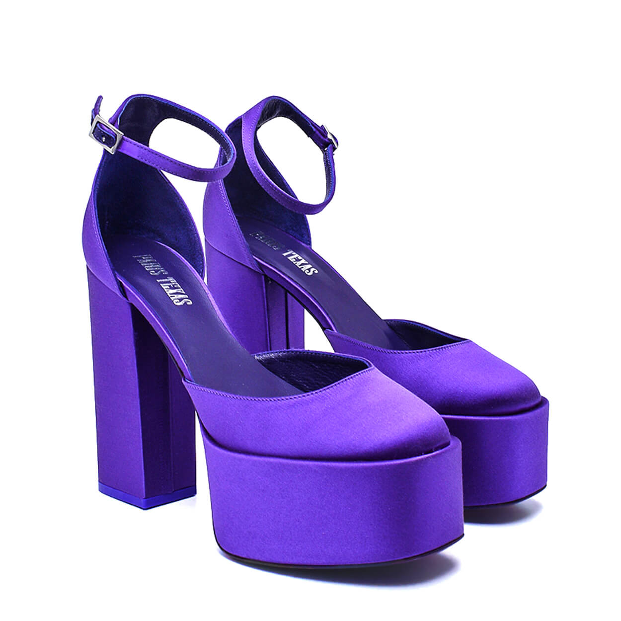 Paris Texas - Dalilah Purple Satin Platform Pumps 37.5